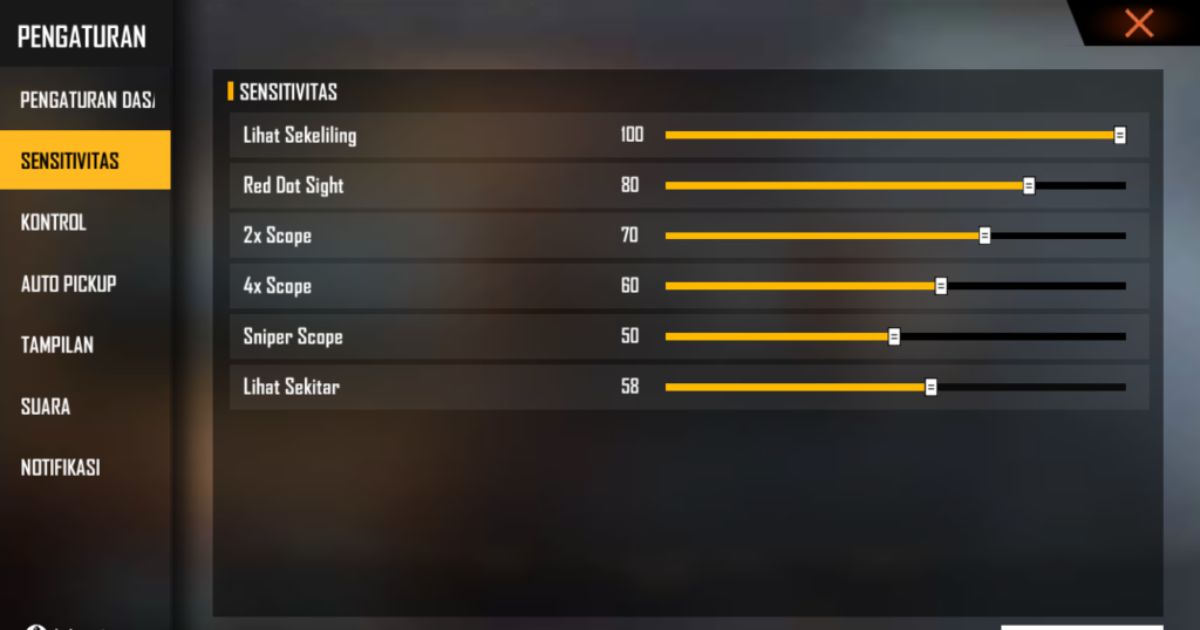 Sensitivitas FF Auto Headshot