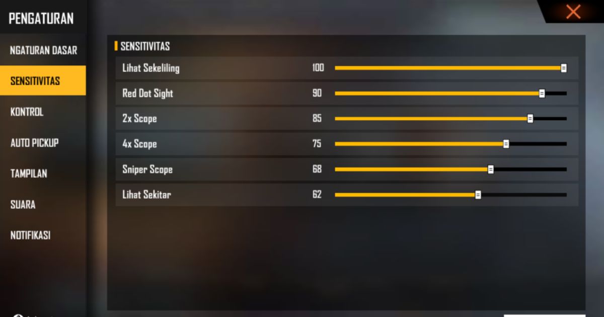 Sensitivitas FF Auto Headshot