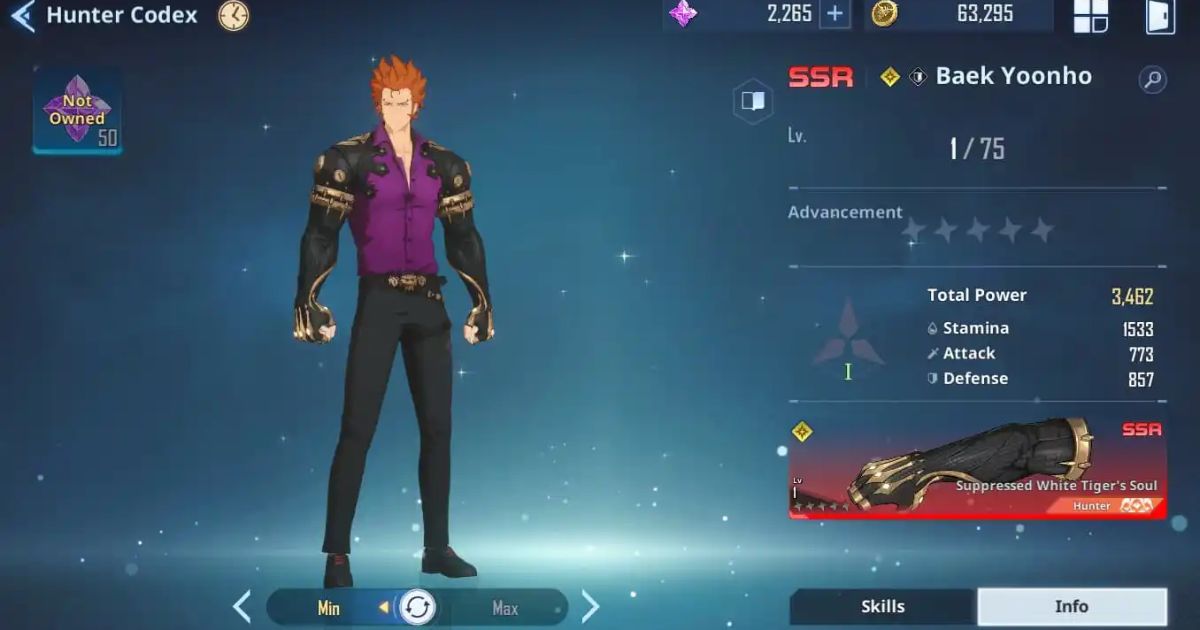 baek yoonho solo leveling arise