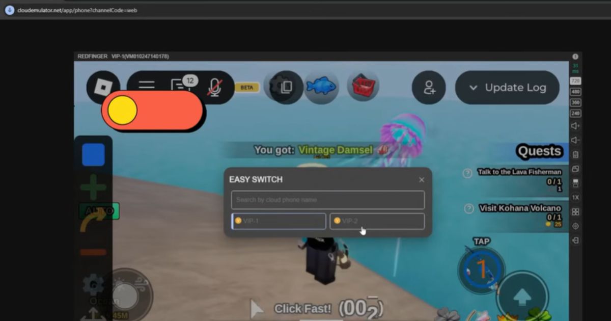 Cara AFK di Fish It Roblox redfinger