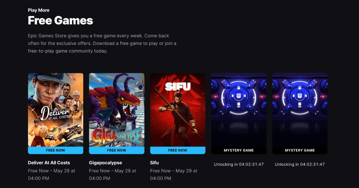 free Epic Games Store